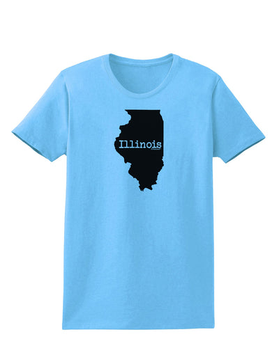 Illinois - United States Shape Womens T-Shirt by TooLoud-Womens T-Shirt-TooLoud-Aquatic-Blue-X-Small-Davson Sales