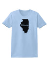 Illinois - United States Shape Womens T-Shirt by TooLoud-Womens T-Shirt-TooLoud-Light-Blue-X-Small-Davson Sales