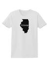 Illinois - United States Shape Womens T-Shirt by TooLoud-Womens T-Shirt-TooLoud-White-X-Small-Davson Sales