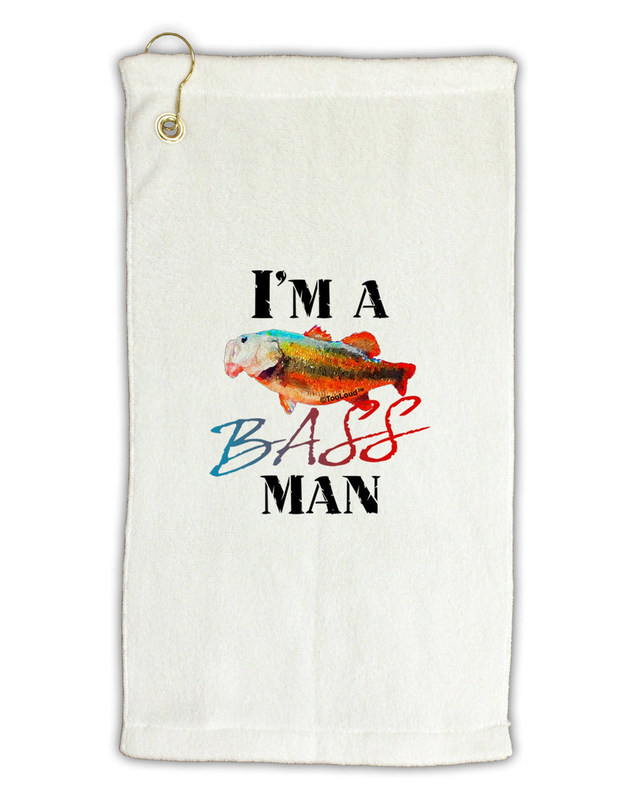 I'm A Bass Man Watercolor Micro Terry Gromet Golf Towel 16 x 25 inch-Golf Towel-TooLoud-White-Davson Sales