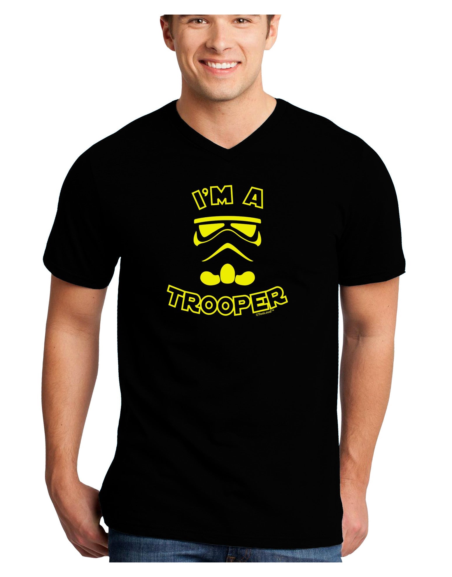 I'm A Trooper Adult Dark V-Neck T-Shirt-TooLoud-Black-Small-Davson Sales