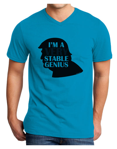 I'm A Very Stable Genius Adult V-Neck T-shirt by TooLoud-Mens V-Neck T-Shirt-TooLoud-Turquoise-Small-Davson Sales