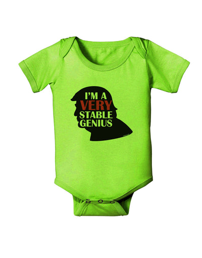 I'm A Very Stable Genius Baby Romper Bodysuit by TooLoud-Clothing-TooLoud-Lime-06-Months-Davson Sales