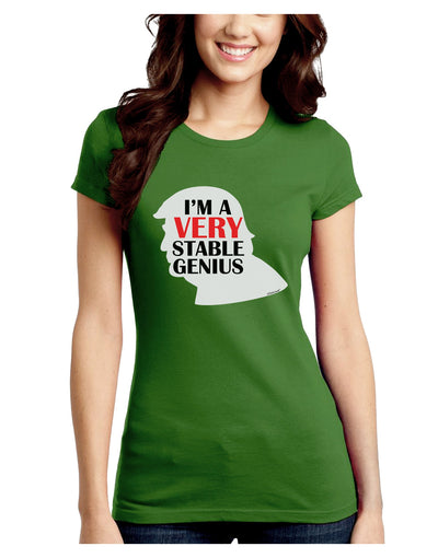 I'm A Very Stable Genius Juniors Petite Crew Dark T-Shirt by TooLoud-T-Shirts Juniors Tops-TooLoud-Kiwi-Green-Juniors Fitted X-Small-Davson Sales