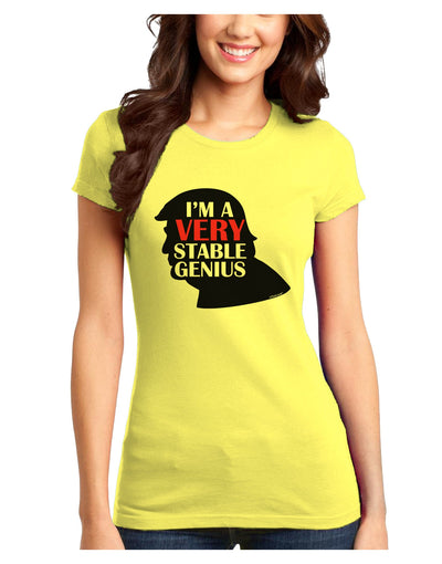 I'm A Very Stable Genius Juniors Petite T-Shirt by TooLoud-T-Shirts Juniors Tops-TooLoud-Yellow-Juniors Fitted X-Small-Davson Sales