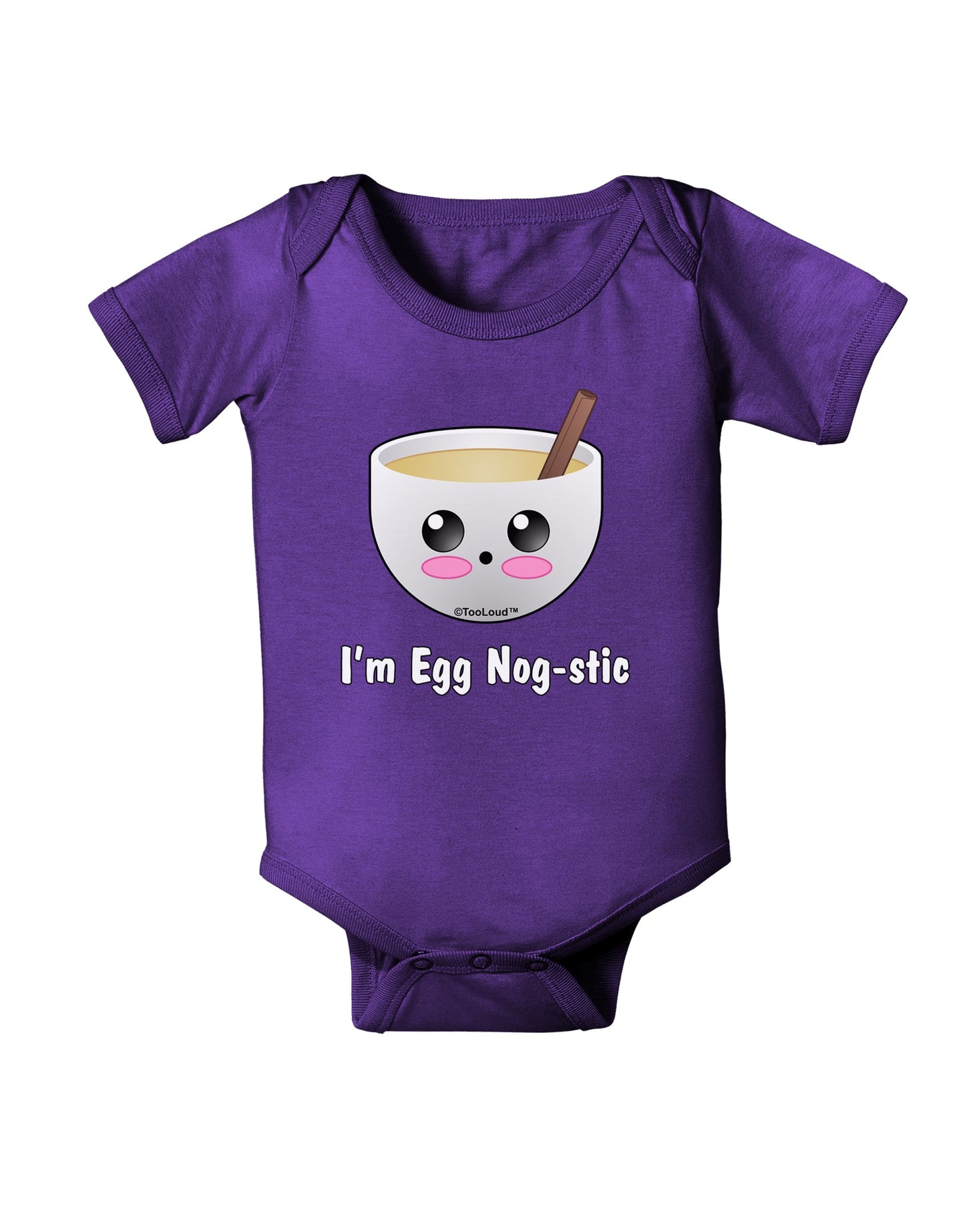 I'm Egg Nog-stic - Cute Egg Nog Baby Romper Bodysuit Dark by TooLoud-Baby Romper-TooLoud-Purple-06-Months-Davson Sales