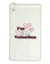 I'm HIS Valentine Micro Terry Gromet Golf Towel 16 x 25 inch-Golf Towel-TooLoud-White-Davson Sales