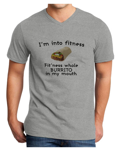 I'm Into Fitness Burrito Funny Adult V-Neck T-shirt by TooLoud-Mens V-Neck T-Shirt-TooLoud-HeatherGray-Small-Davson Sales