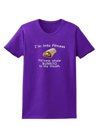 I'm Into Fitness Burrito Funny Womens Dark T-Shirt by TooLoud-Clothing-TooLoud-Purple-X-Small-Davson Sales