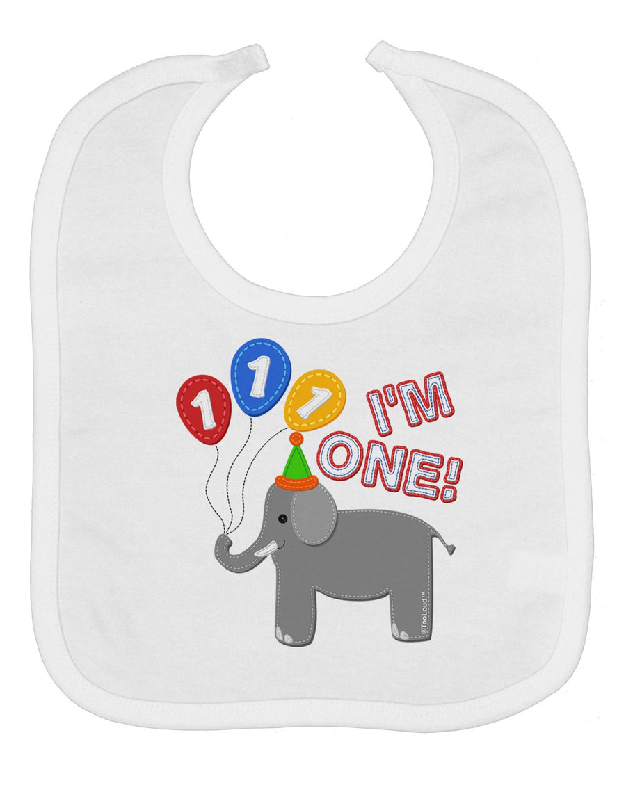 I'm One Cute 1st Birthday Elephant Baby Bib