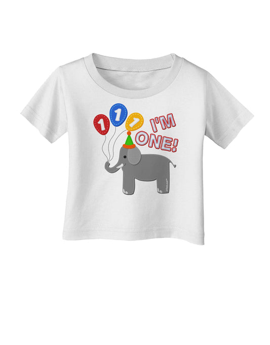 I'm One Cute 1st Birthday Elephant Infant T-Shirt-Infant T-Shirt-TooLoud-White-06-Months-Davson Sales