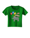 I'm One Cute 1st Birthday Elephant Toddler T-Shirt Dark-Toddler T-Shirt-TooLoud-Clover-Green-2T-Davson Sales