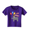 I'm One Cute 1st Birthday Elephant Toddler T-Shirt Dark-Toddler T-Shirt-TooLoud-Purple-2T-Davson Sales