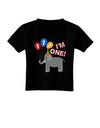 I'm One Cute 1st Birthday Elephant Toddler T-Shirt Dark-Toddler T-Shirt-TooLoud-Black-2T-Davson Sales