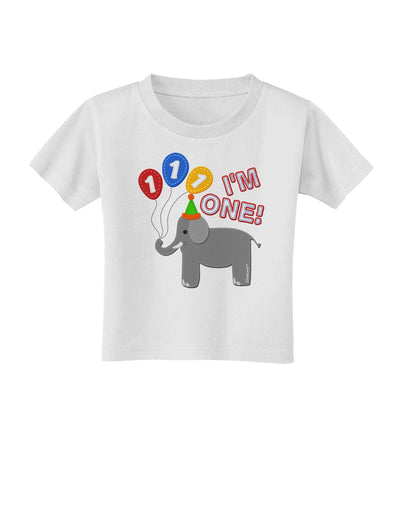 I'm One Cute 1st Birthday Elephant Toddler T-Shirt-Toddler T-Shirt-TooLoud-White-2T-Davson Sales