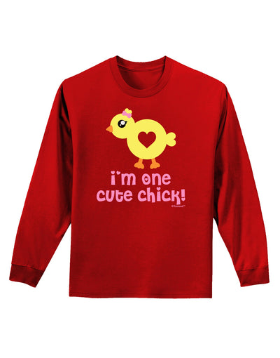 I'm One Cute Chick Adult Long Sleeve Dark T-Shirt by TooLoud-TooLoud-Red-Small-Davson Sales