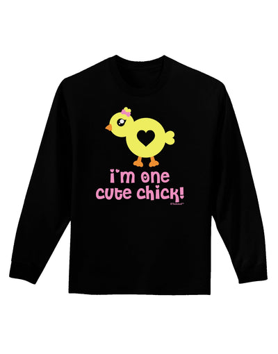 I'm One Cute Chick Adult Long Sleeve Dark T-Shirt by TooLoud-TooLoud-Black-Small-Davson Sales