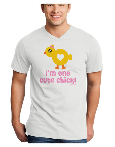 I'm One Cute Chick Adult V-Neck T-shirt by TooLoud-Mens V-Neck T-Shirt-TooLoud-White-Small-Davson Sales