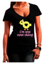 I'm One Cute Chick Juniors V-Neck Dark T-Shirt by TooLoud-Womens V-Neck T-Shirts-TooLoud-Black-Juniors Fitted Small-Davson Sales