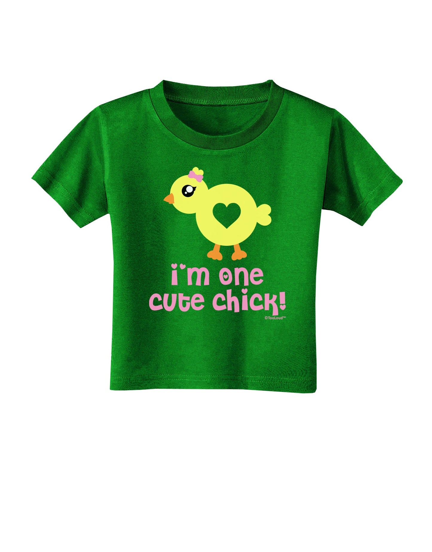 I'm One Cute Chick Toddler T-Shirt Dark by TooLoud-Toddler T-Shirt-TooLoud-Clover-Green-2T-Davson Sales