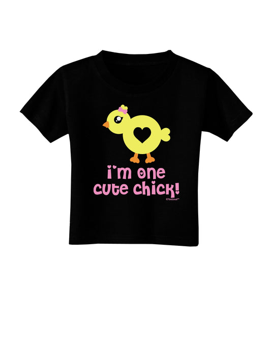 I'm One Cute Chick Toddler T-Shirt Dark by TooLoud-Toddler T-Shirt-TooLoud-Black-2T-Davson Sales