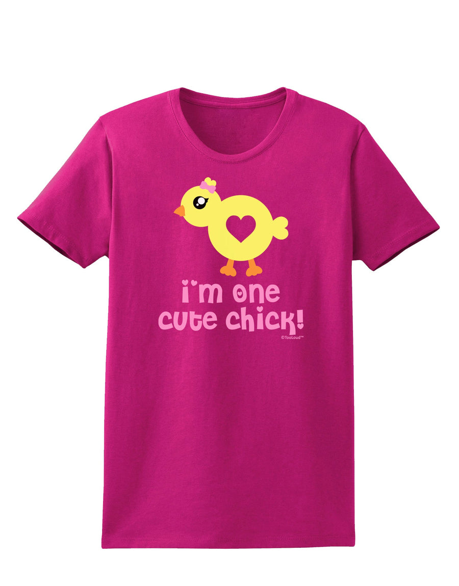 I'm One Cute Chick Womens Dark T-Shirt by TooLoud-Womens T-Shirt-TooLoud-Black-X-Small-Davson Sales