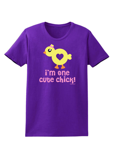 I'm One Cute Chick Womens Dark T-Shirt by TooLoud-Womens T-Shirt-TooLoud-Purple-X-Small-Davson Sales