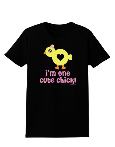 I'm One Cute Chick Womens Dark T-Shirt by TooLoud-Womens T-Shirt-TooLoud-Black-X-Small-Davson Sales