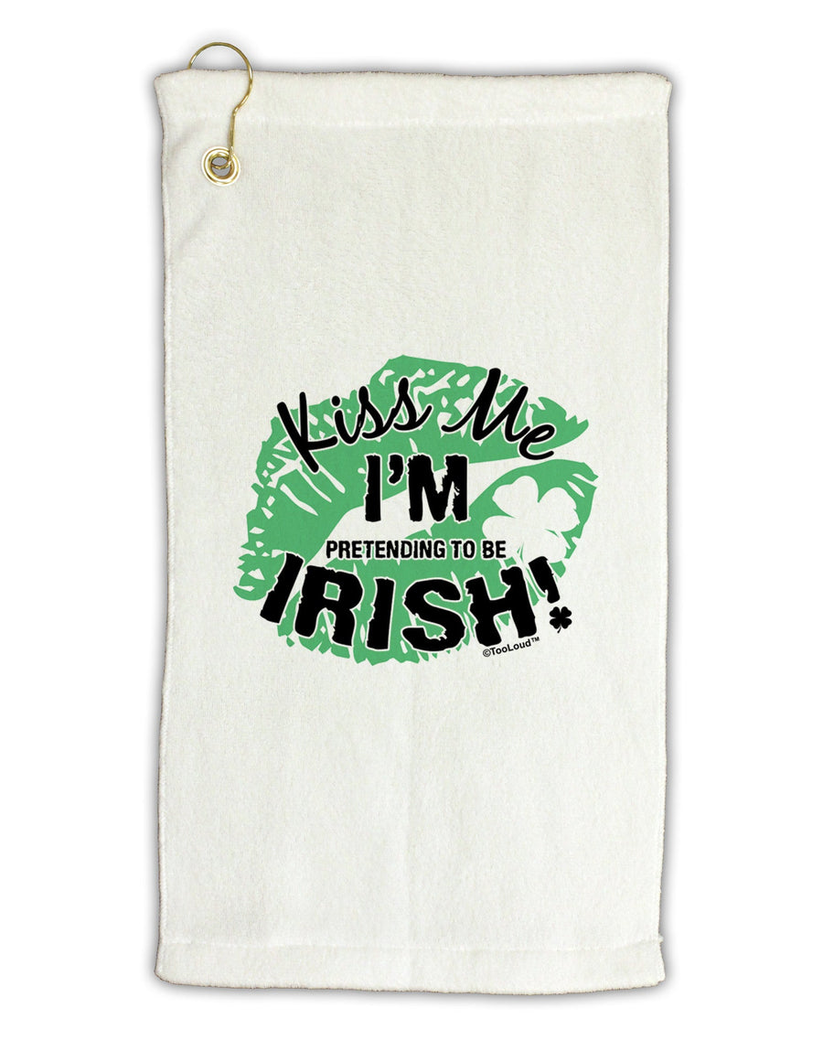 I'm Pretending To Be Irish Micro Terry Gromet Golf Towel 11&#x22;x19-Golf Towel-TooLoud-White-Davson Sales