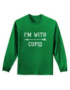 I'm With Cupid - Left Arrow Adult Long Sleeve Dark T-Shirt by TooLoud-Clothing-TooLoud-Kelly-Green-Small-Davson Sales