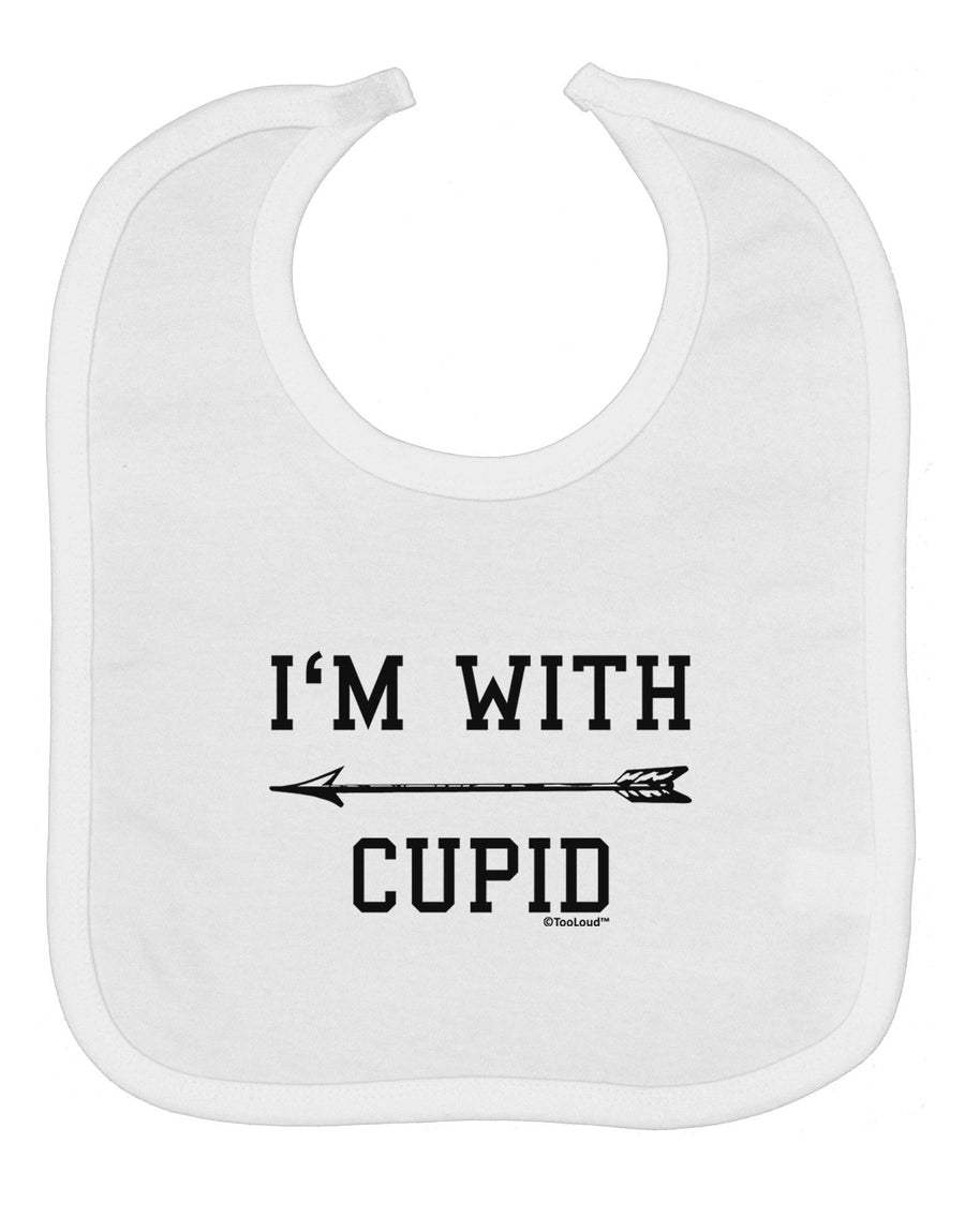 I'm With Cupid - Left Arrow Baby Bib by TooLoud