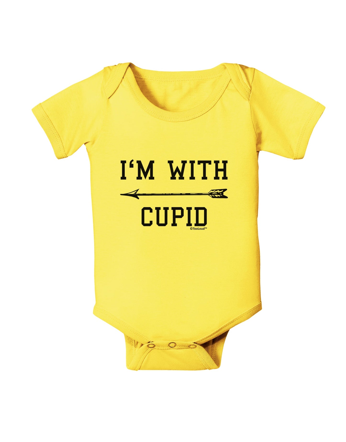 I'm With Cupid - Left Arrow Baby Romper Bodysuit by TooLoud-Baby Romper-TooLoud-Yellow-06-Months-Davson Sales
