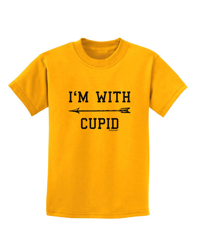 I'm With Cupid - Left Arrow Childrens T-Shirt by TooLoud-Childrens T-Shirt-TooLoud-Gold-X-Small-Davson Sales