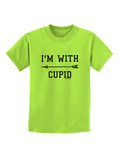 I'm With Cupid - Left Arrow Childrens T-Shirt by TooLoud-Childrens T-Shirt-TooLoud-Lime-Green-X-Small-Davson Sales