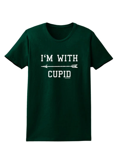 I'm With Cupid - Left Arrow Womens Dark T-Shirt by TooLoud-Womens T-Shirt-TooLoud-Forest-Green-Small-Davson Sales