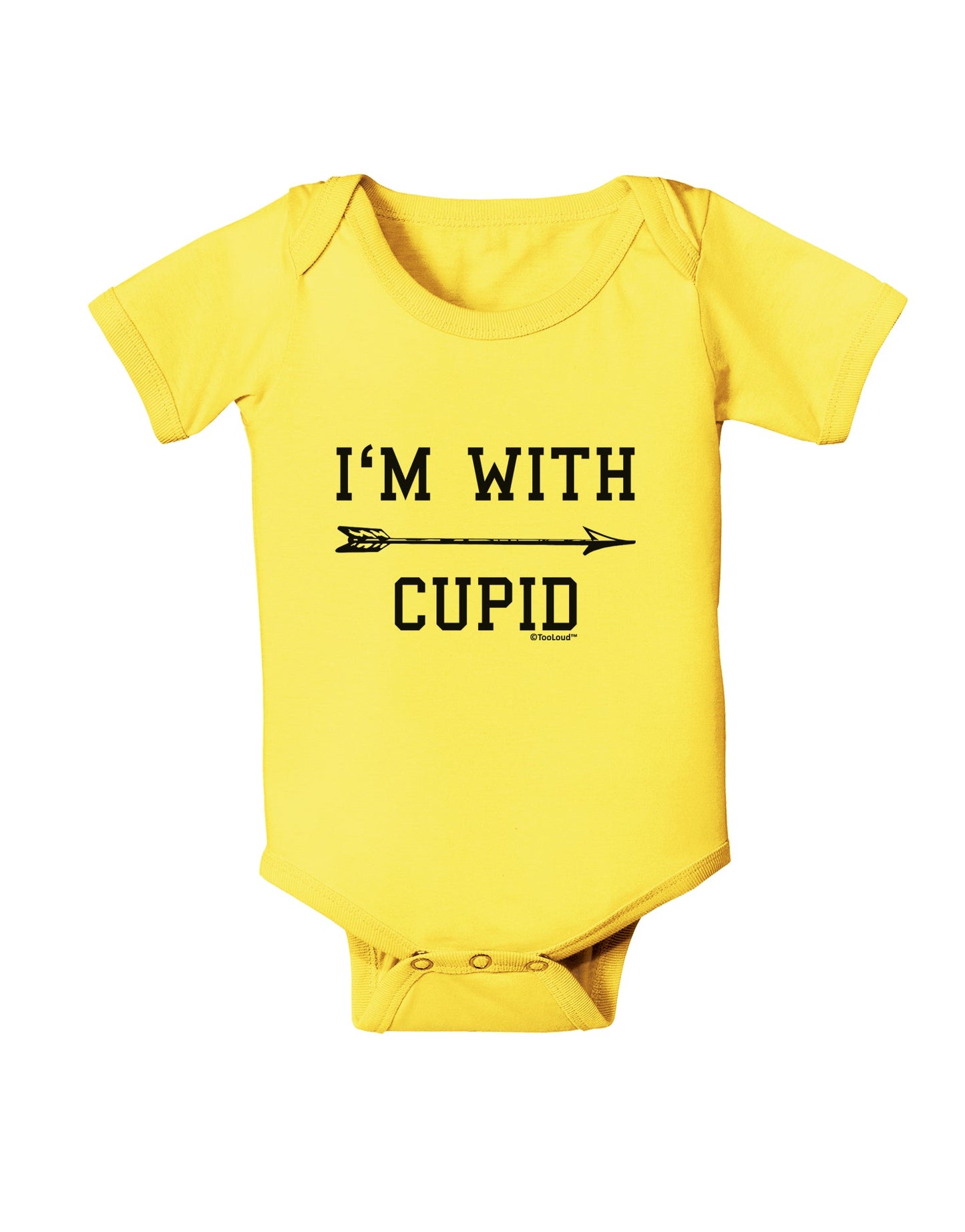 I'm With Cupid - Right Arrow Baby Romper Bodysuit by TooLoud-Baby Romper-TooLoud-Yellow-06-Months-Davson Sales