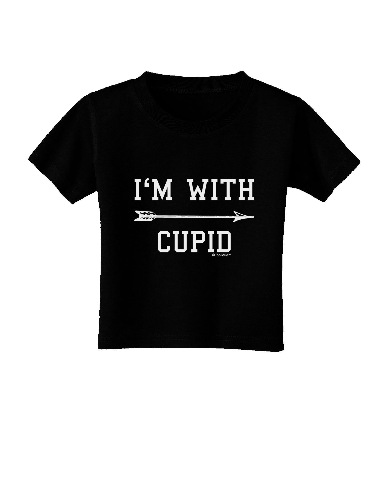 I'm With Cupid - Right Arrow Toddler T-Shirt Dark by TooLoud-Toddler T-Shirt-TooLoud-Black-2T-Davson Sales