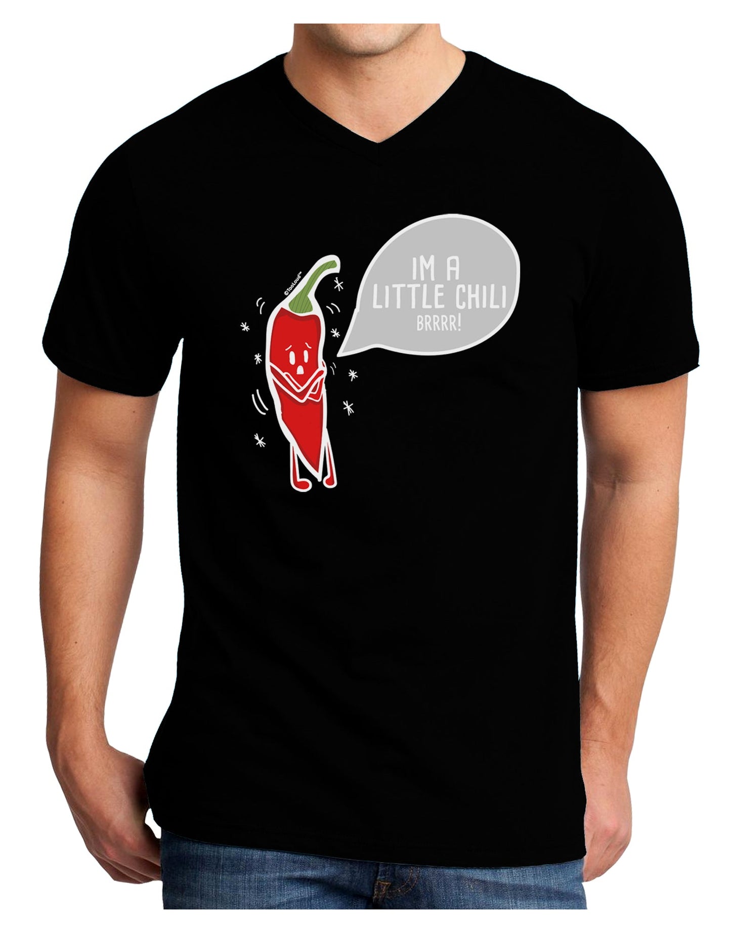 I'm a Little Chilli Adult V-Neck T-shirt-Mens T-Shirt-TooLoud-Black-Small-Davson Sales
