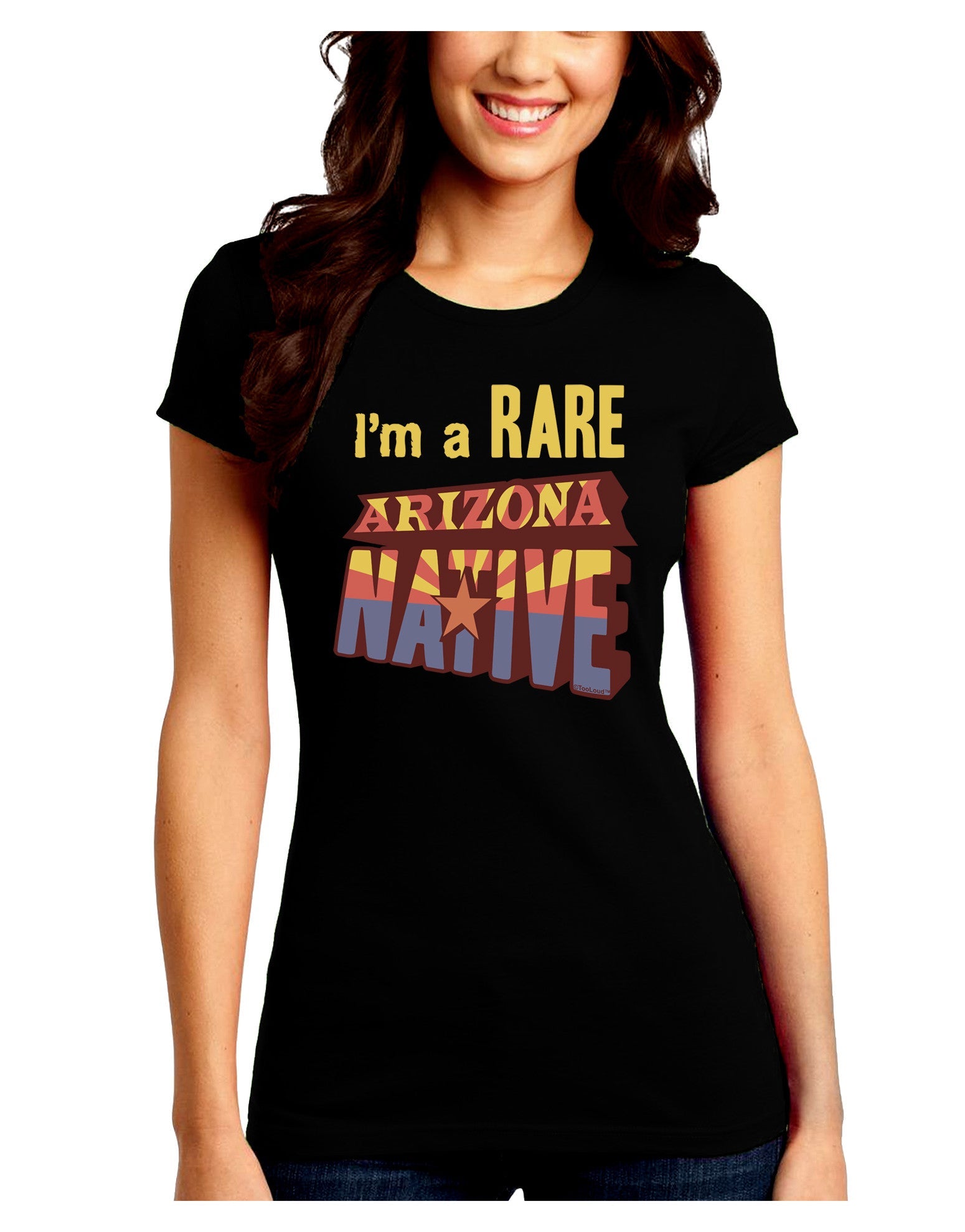 I'm a Rare Arizona Native Juniors Petite Crew Dark T-Shirt-T-Shirts Juniors Tops-TooLoud-Black-Juniors Fitted Small-Davson Sales