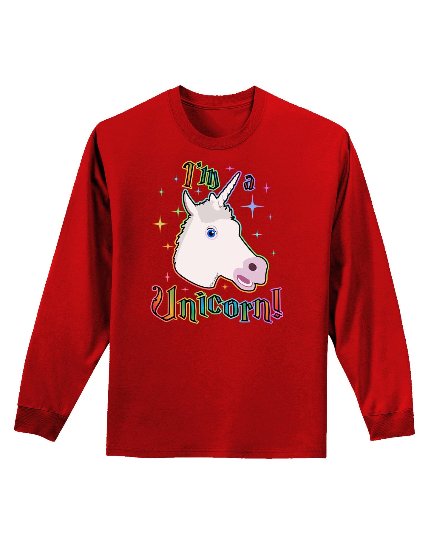 I'm a Unicorn Adult Long Sleeve Dark T-Shirt-TooLoud-Red-Small-Davson Sales