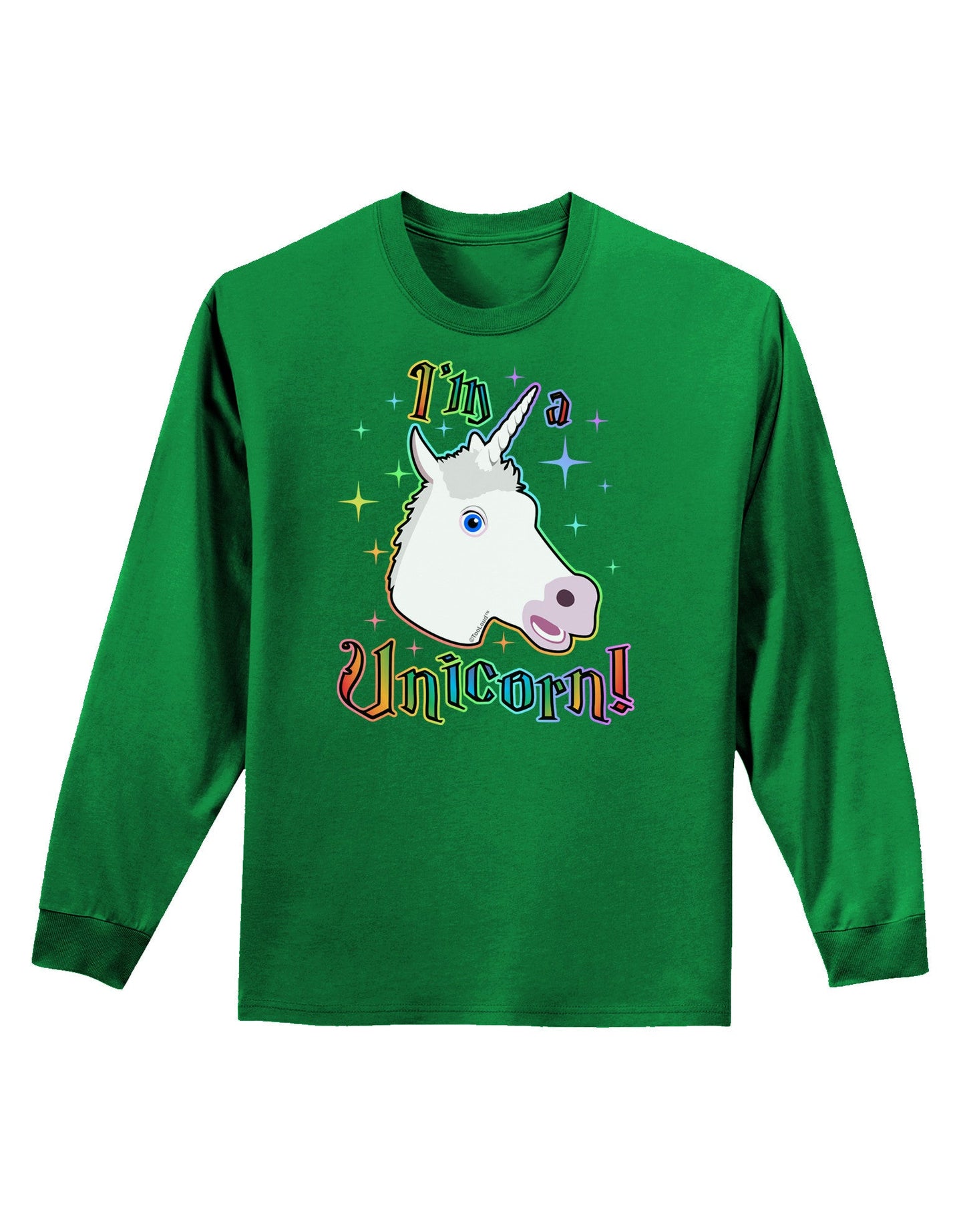 I'm a Unicorn Adult Long Sleeve Dark T-Shirt-TooLoud-Kelly-Green-Small-Davson Sales
