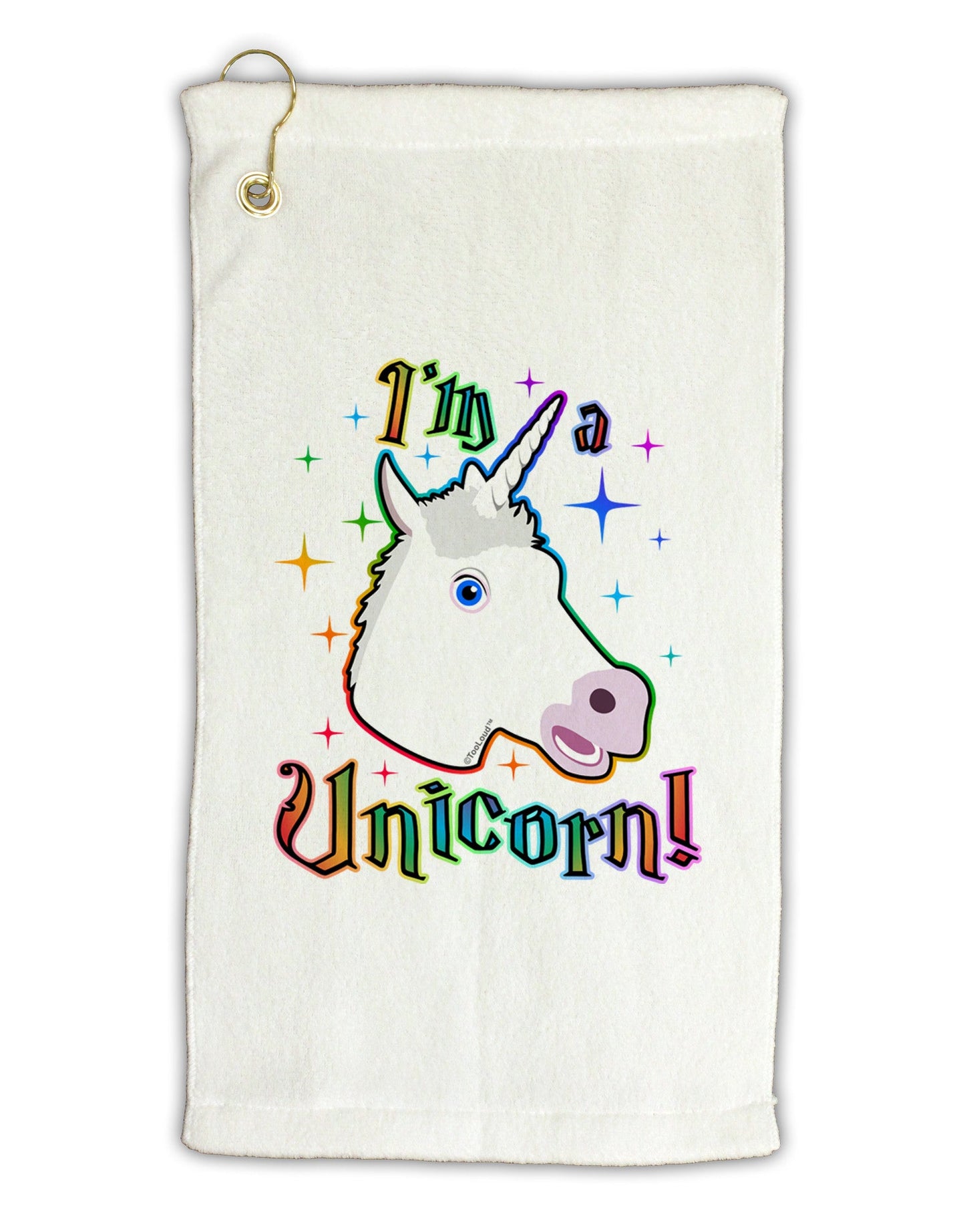 I'm a Unicorn Micro Terry Gromet Golf Towel 11"x19-Golf Towel-TooLoud-White-Davson Sales