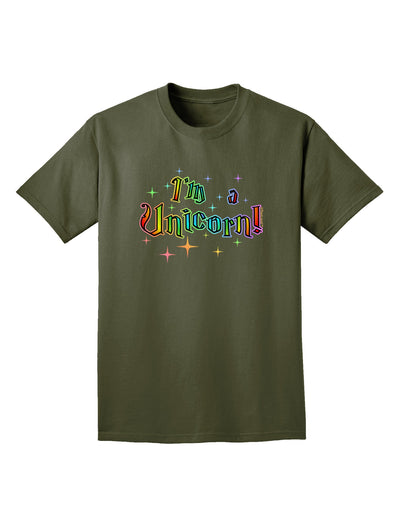 I'm a Unicorn Text Adult Dark T-Shirt-Mens T-Shirt-TooLoud-Military-Green-Small-Davson Sales