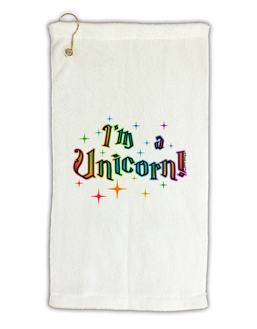 I'm a Unicorn Text Micro Terry Gromet Golf Towel 11&#x22;x19-Golf Towel-TooLoud-White-Davson Sales