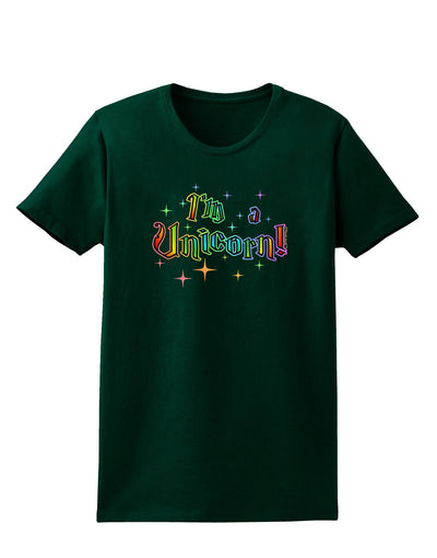 I'm a Unicorn Text Womens Dark T-Shirt-TooLoud-Forest-Green-Small-Davson Sales