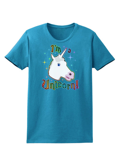 I'm a Unicorn Womens Dark T-Shirt-TooLoud-Turquoise-X-Small-Davson Sales