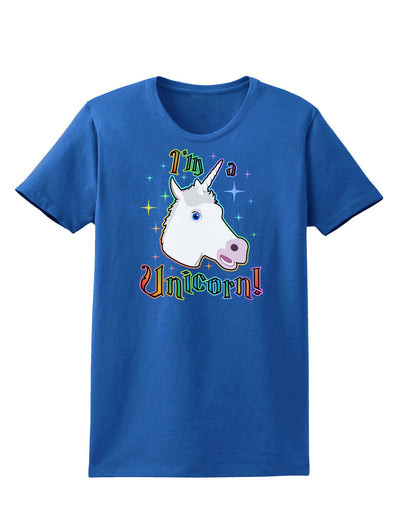 I'm a Unicorn Womens Dark T-Shirt-TooLoud-Royal-Blue-X-Small-Davson Sales