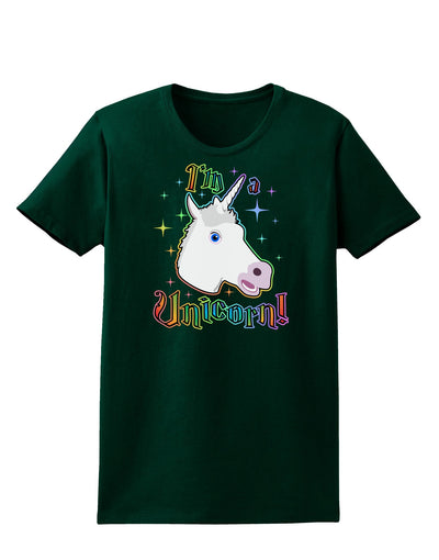 I'm a Unicorn Womens Dark T-Shirt-TooLoud-Forest-Green-Small-Davson Sales