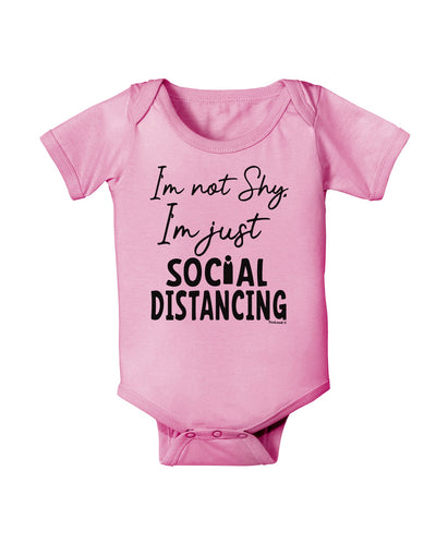 I'm not Shy I'm Just Social Distancing Baby Romper Bodysuit-Baby Romper-TooLoud-Pink-06-Months-Davson Sales