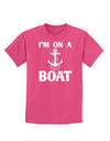 I'm on a BOAT Childrens Dark T-Shirt-Childrens T-Shirt-TooLoud-Sangria-X-Small-Davson Sales